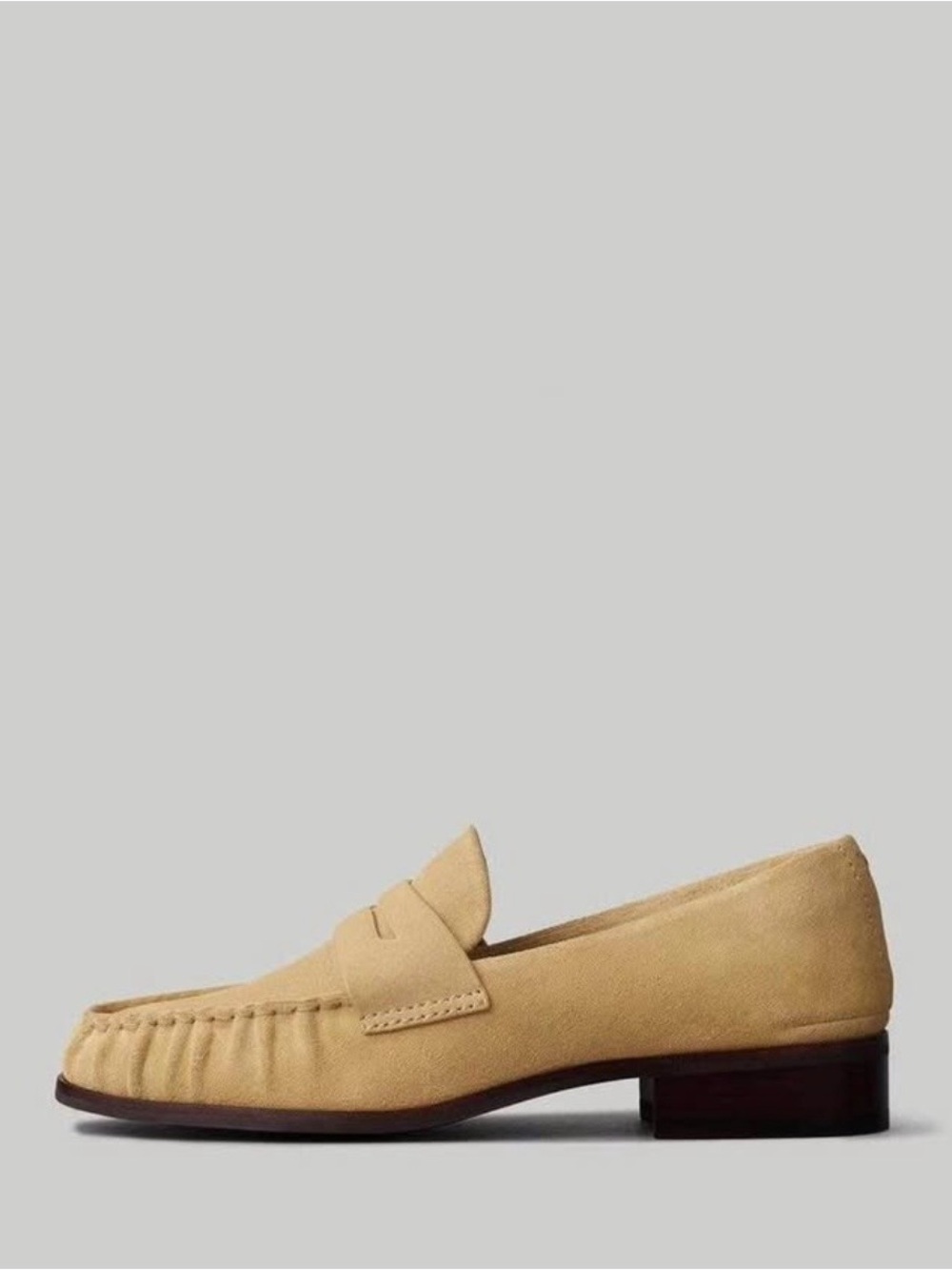 rag & bone Women's Suede Penny Loafers in Tan